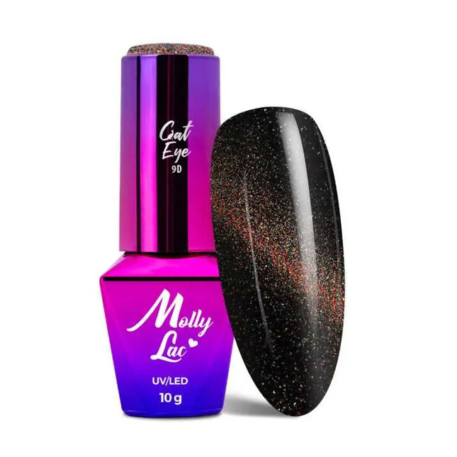 MollyLac Hybrid Gel Polish Cat Eye Foxy Eyes Radiant Brown
