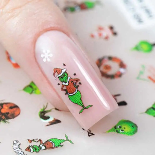 MollyLac Nail Stickers Grinch