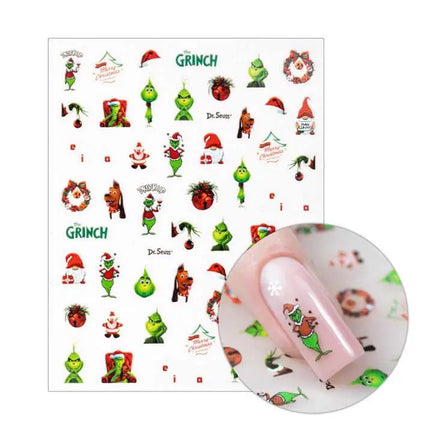MollyLac Nail Stickers Grinch