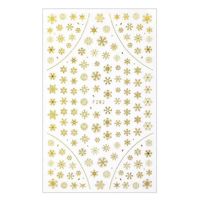 MollyLac Nail Stickers Snowflake Gold