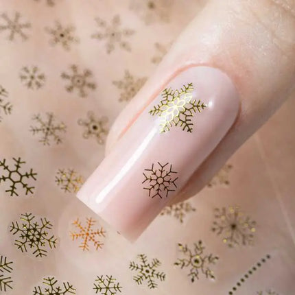 MollyLac Nail Stickers Snowflake Gold