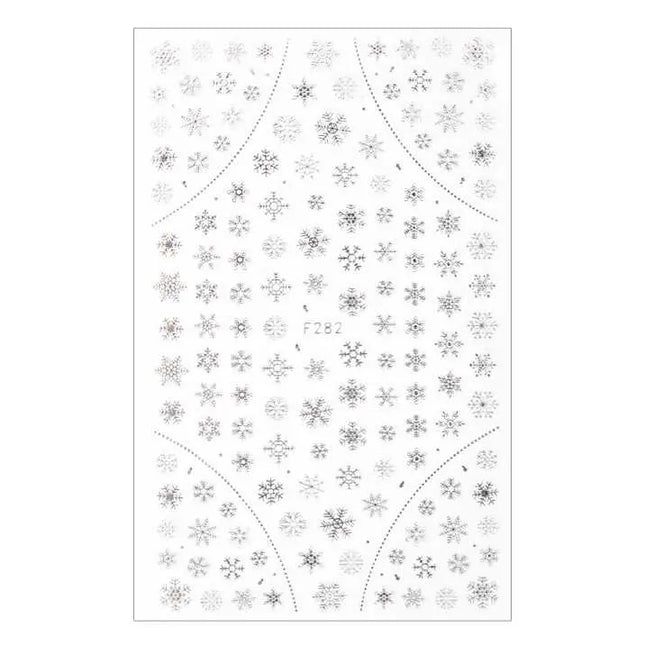 MollyLac Nail Stickers Snowflake Silver