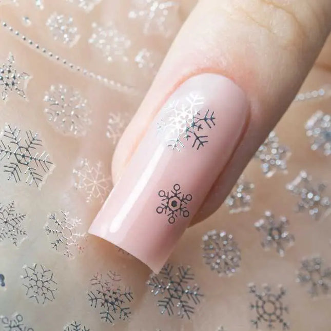 MollyLac Nail Stickers Snowflake Silver