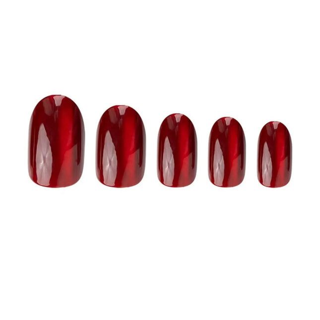 Nail HQ Oval Cherry Kiss Cat Eye Nails