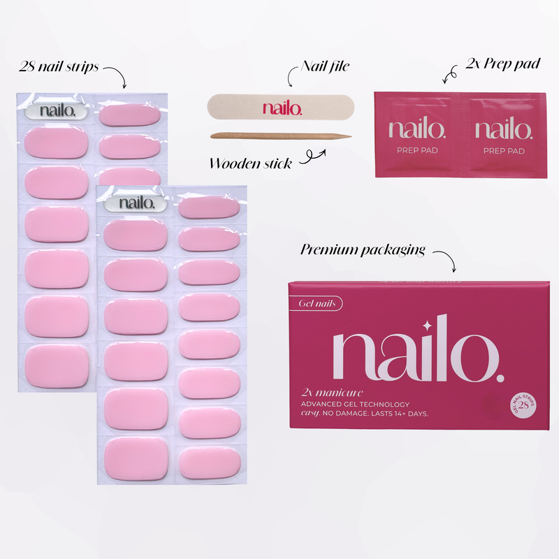 Nailo gellak stickers Pillow Talk, frisse zomerse tint