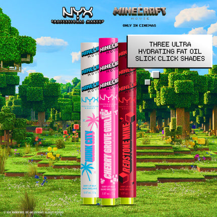 NYX Professional Makeup A Minecraft Movie Fat Oil Slick Click Lipbalm Cherry Grove Girlie