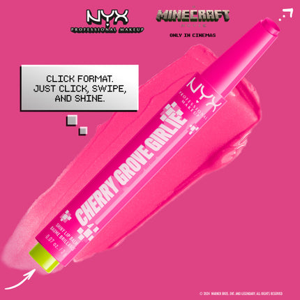 NYX Professional Makeup A Minecraft Movie Fat Oil Slick Click Lipbalm Cherry Grove Girlie