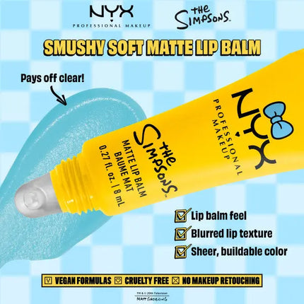 NYX Professional Makeup Simpson Smushy Blurred Finish Matte Lip Balm Maggie Peekaboo Blue