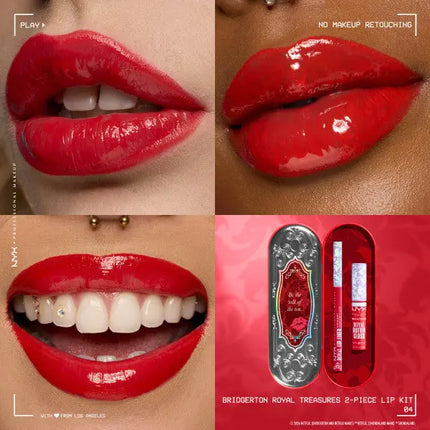 NYX Professional Makeup x Bridgerton Royal Treasures Duo Lipkit 04 Rogue Romance + Flirt Alert