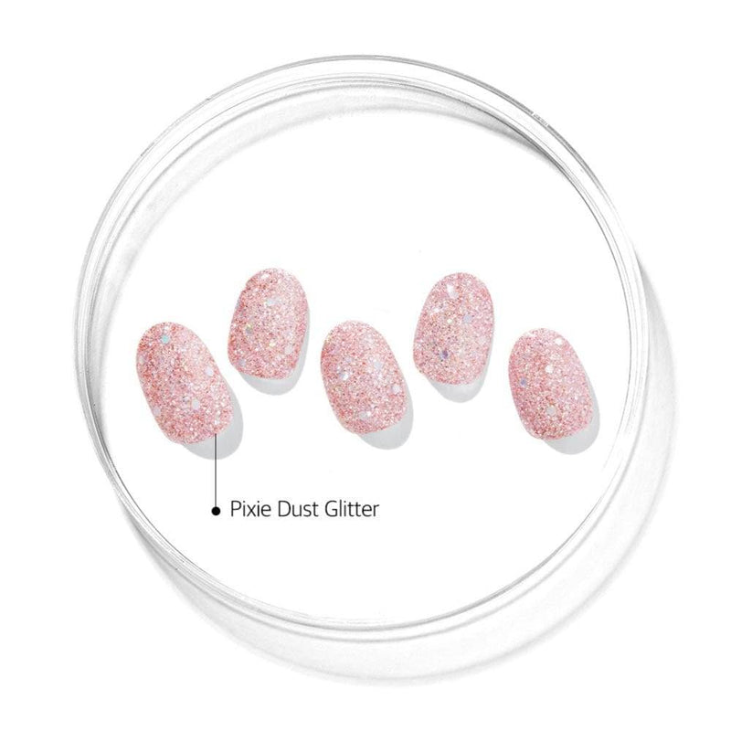 Ohora Semi Cured Gel Nail Strips N Pixie Dust, semi-uitgeharde gel nagelstrips met roze glitter, foto 5 van 7