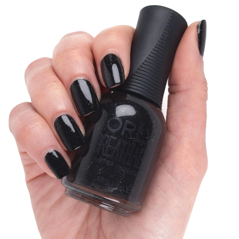 Orly Mani-festo Nail Polish Collection It's Onyxpected nagellak met zwarte obsidian shimmer, foto 3 van 5