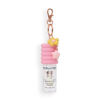 Revolution Pout Lip Oil Lychee Clear With Pink Charm