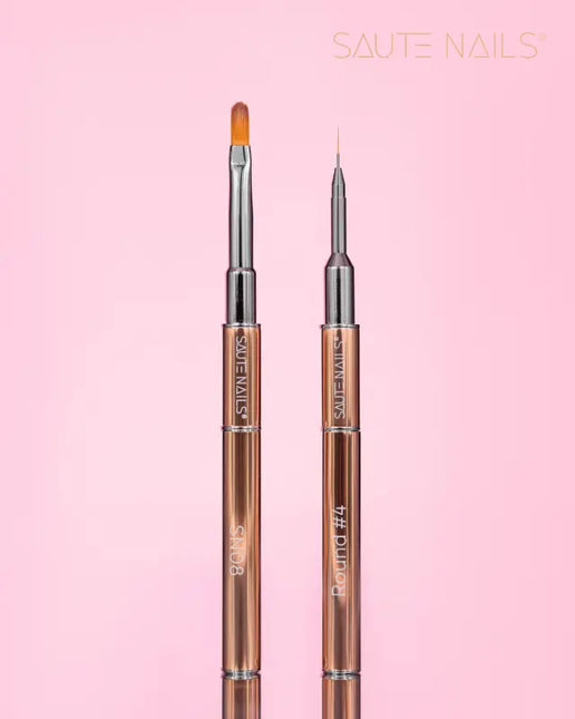 Saute Nails Dual Brush Round #4 + SN08