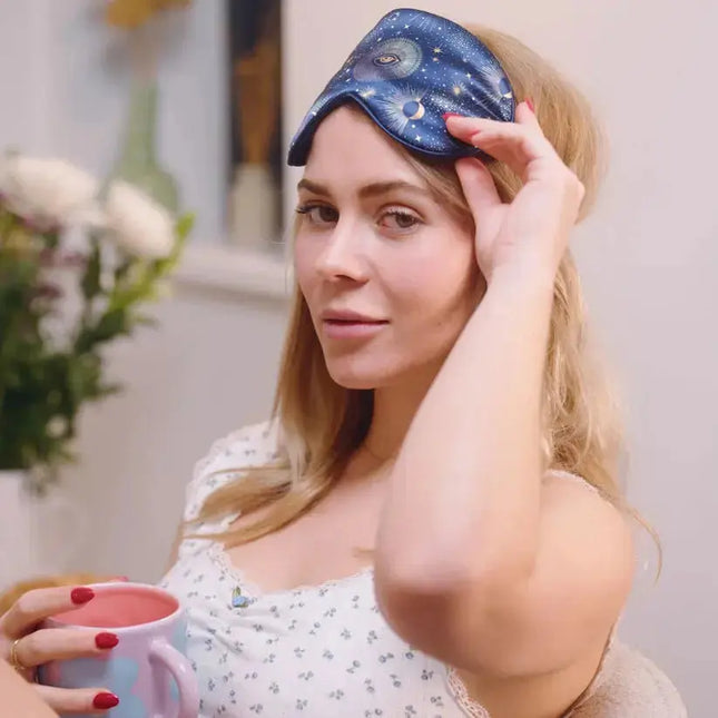 Smug Satin Sleep Mask Blue Celestial