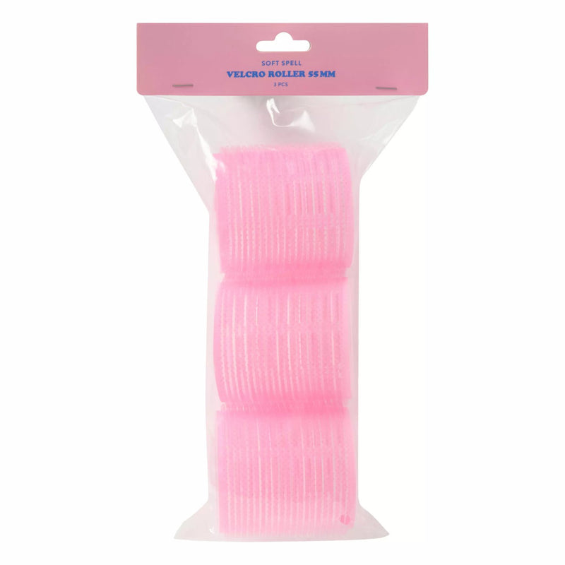 Soft Spell Self Adhesive Hair Rollers 55mm 3 Pack, zelfklevende haarrollers voor krullen en volume