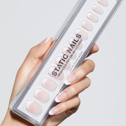 Static Nails Reusable Pop-On Manicure French 75 Round