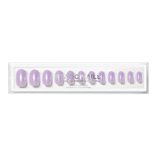 Static Nails Reusable Pop-On Manicure Glazed Lavender Round