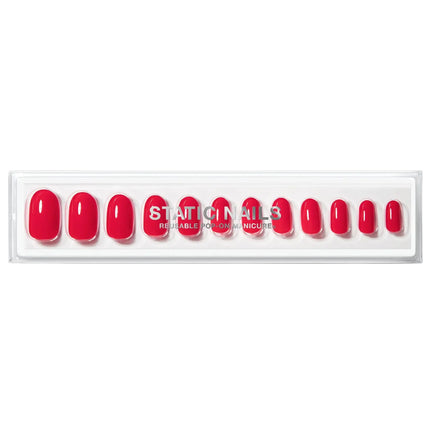 Static Nails Reusable Pop-On Manicure High-End Red Round