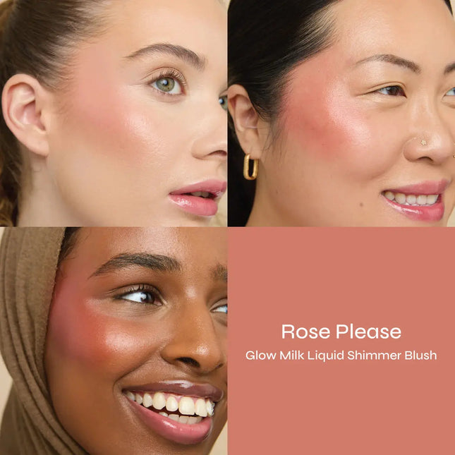 The Beauty Crop Glow Milk Liquid Shimmer Blush Rose Please