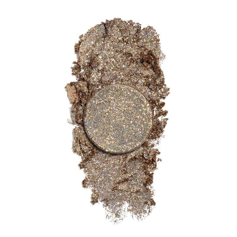 Vani Cosmetics Pressed Glitter Eclipse, holografische gouden pressed glitter oogschaduw, foto 7 van 7