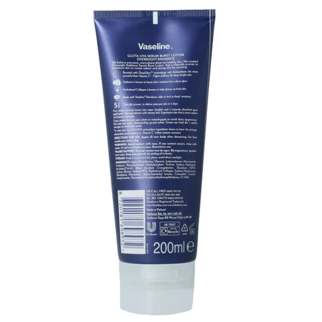 Vaseline Gluta-Hya Overnight Radiance Serum Burst Lotion