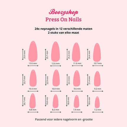 Boozyshop Press On French Nails Black Marble