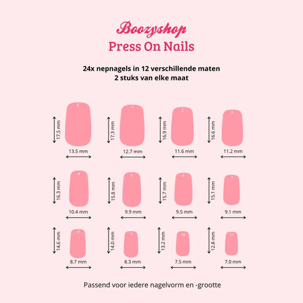 Boozyshop Press On French Nails White / Pink