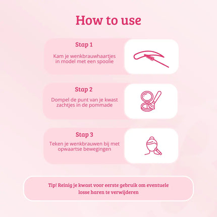 Boozyshop Soft Pink & Gold Square Angled Brow Brush
