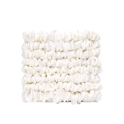 Veganboost Small Satin Scrunchies White